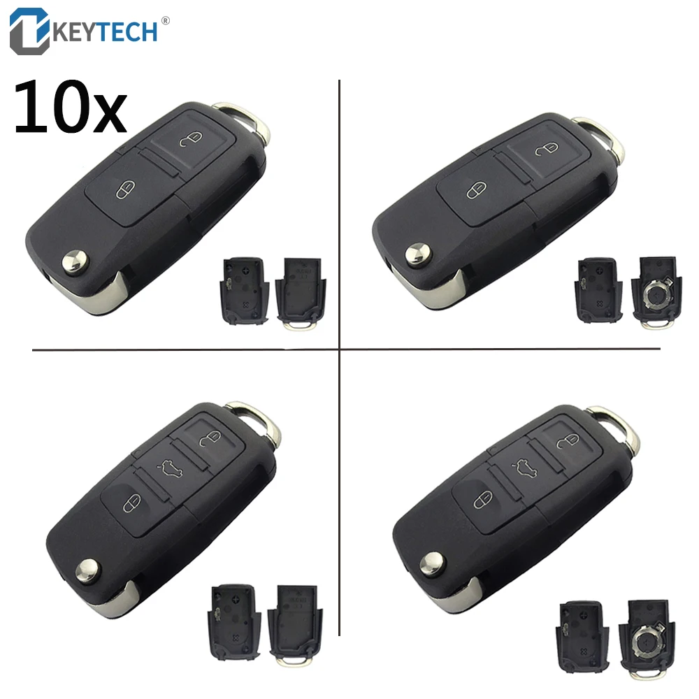 OkeyTech 10 шт. чехол для ключей Volkswagen MK4 Bora Golf Passat Polo камера Touran сиденья Skoda 2/3 кнопки