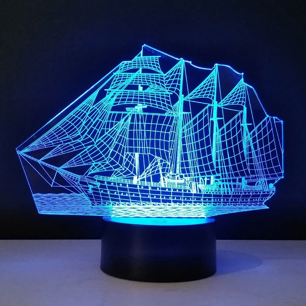 

Ship 3D Desk Lamp LED Night Light Acrylic BULBING Optical Illusion Abajur Table Lumineuse Baby Nightlight Veilleuse Lampe Enfant