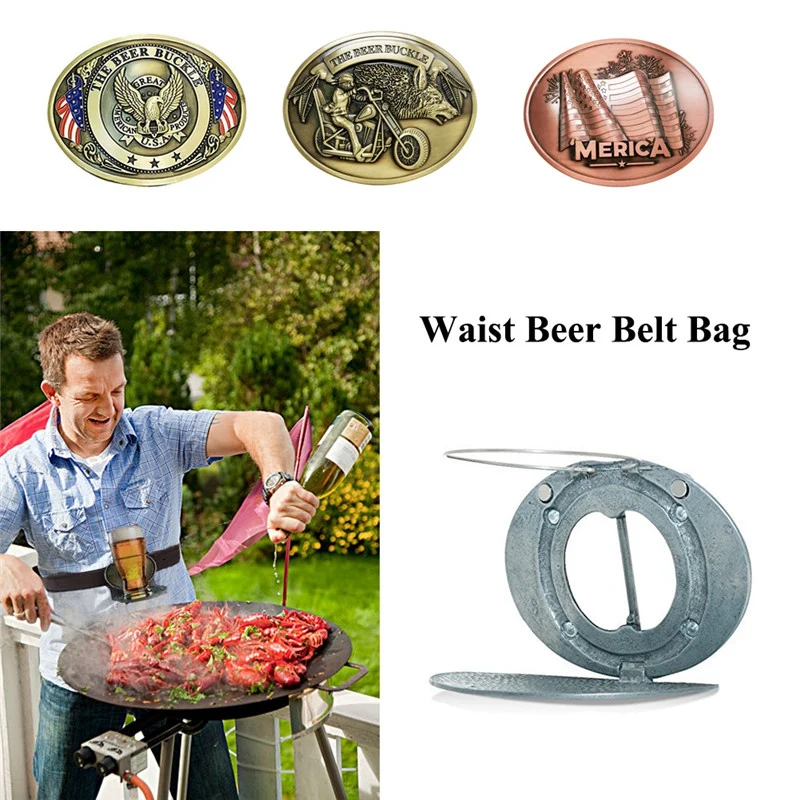 

Outdoor Metal Beer Head Belt Funny Bottle Buckle For Camping Picnic Wine Holder Portable High Quality Sturdy Outdoor Tableware