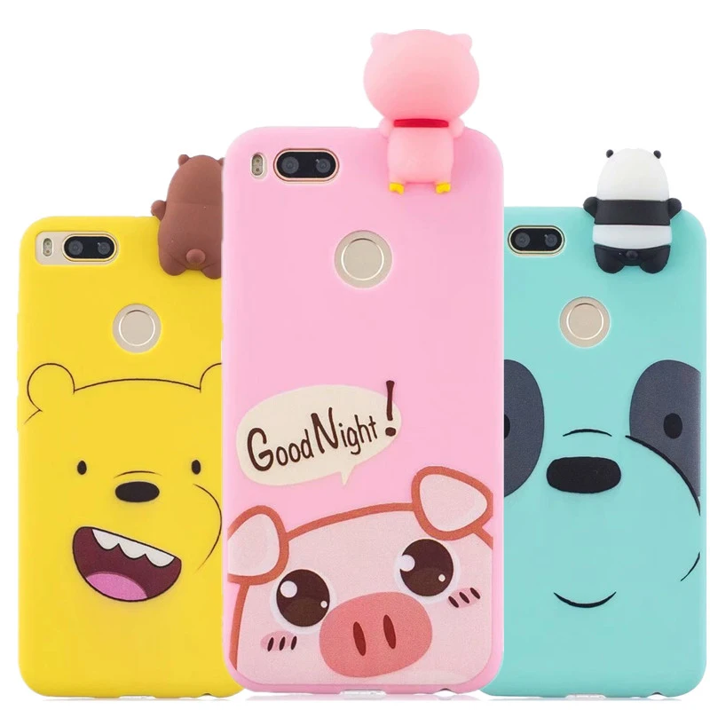 

Cute Soft Silicone 3D DIY Dolls Toy Cartoon Case For Xiaomi Mi A1 A2 F1 Cover For Redmi S2 5A 6A Note 4X Note 6 Phone Case Coque