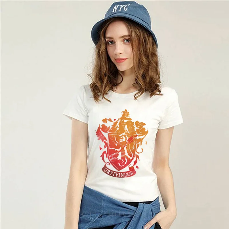 

BTFCL Women T Shirt 2019 Summer New GRYFFINDOR Fashion Ladies T-shirt White Top 90s Korean Clothes