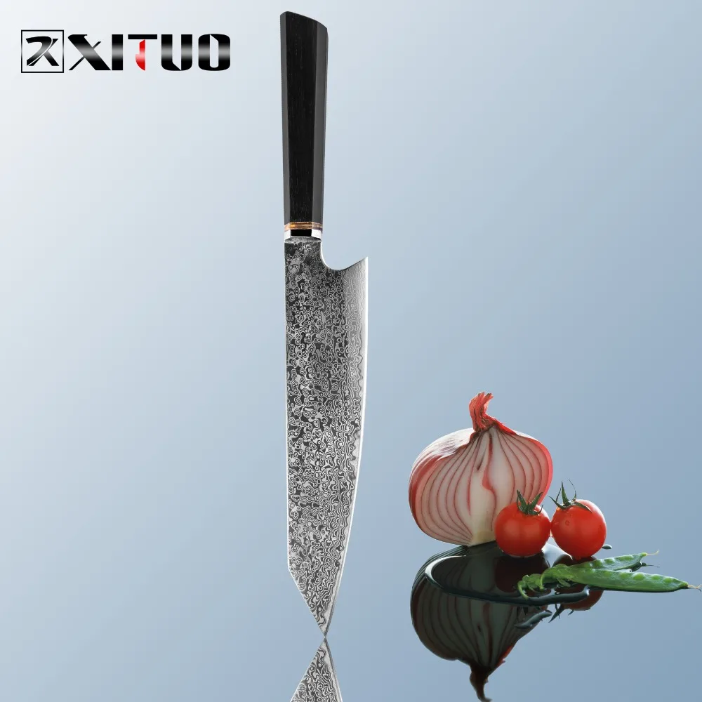 XITUO новые японские ножи шеф повара T голову уникальный ручной работы Santoku Ножи VG10