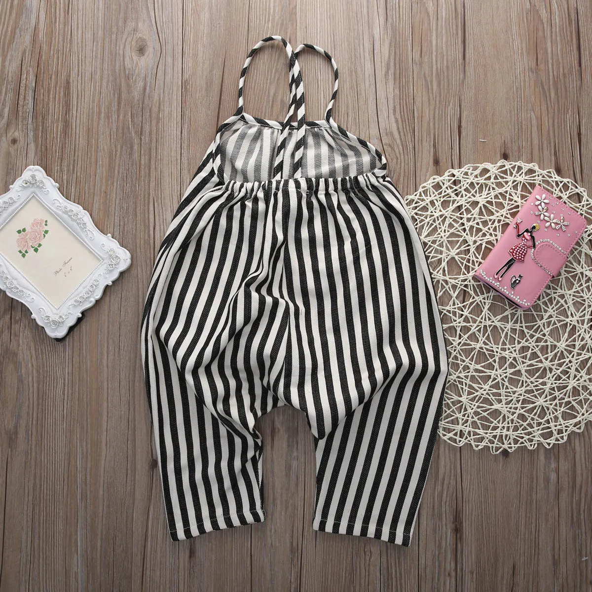 Детский комбинезон в полоску без рукавов|baby girl jumpsuit|overall romperharem romper |