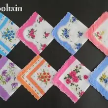 10 шт./партия, винтажный белый кружевной носовой платок для женщин и мужчин с цветочным принтом, квадратные полотенца для лица и рук, свадебные подарки