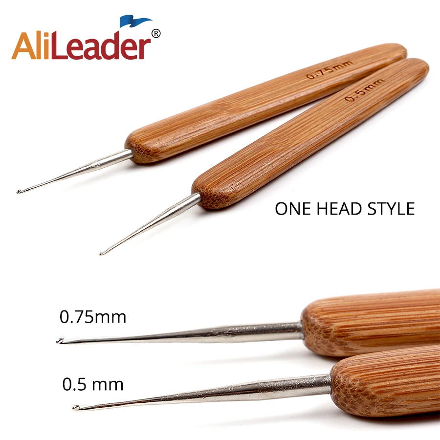 AliLeader дешевые 0,75 мм/0,5 мм 3 шт. бамбуковый вязальный крючок спицы алюминиевый крючок дредовый крючок Инструменты для укладки человеческих волос