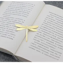 Латунная Закладка в форме стрекозы, листьев Бодхи и листьев плоского дерева