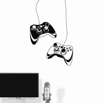 

Two Joysticks Video Games Wall Decals Boys Room Decor Funny Game Equipment Vinyl Sticker Game Room Mural Art Wall Decoration