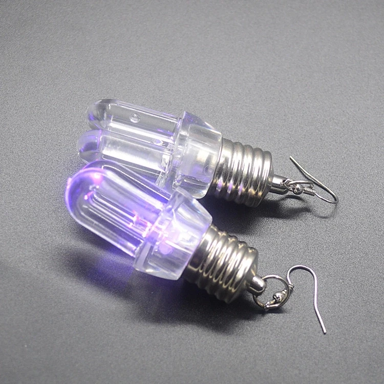 

2019 New Colorful Light Bulbs Glow Punk Dangle Earrings for Women Fashion Trend Brincos Hot-selling Eardrop Fun Chrismas Gifts
