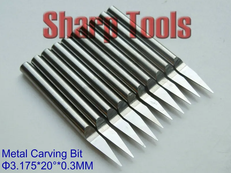 

10pc 3.175x0.3mm Tip 20 Angle the Cutting Tool for Metal Fine Carving Cu, Al, Steel, Solid Carbide Engraving Bits Milling Cutter