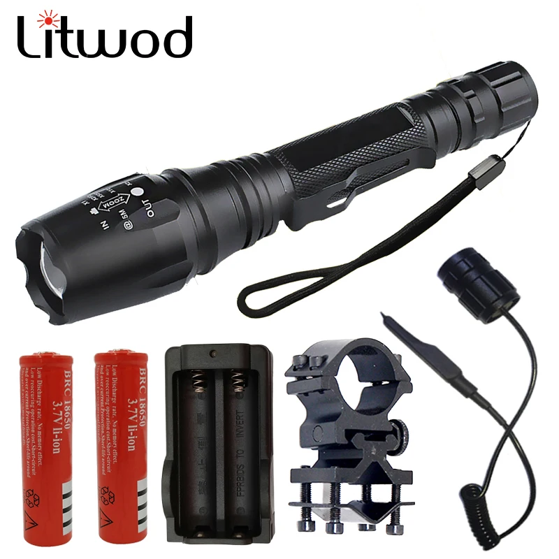 Litwod Z10V5 CREE XHP70 Тактический мощный охотничий светодиодный фонарик 1000 люмен Зум для