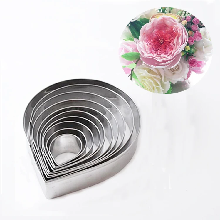 

10pcs/set Rose Petal Cutters Set Austin Roses Fondant Cutters Cake Moulds Cake Decorating Tools