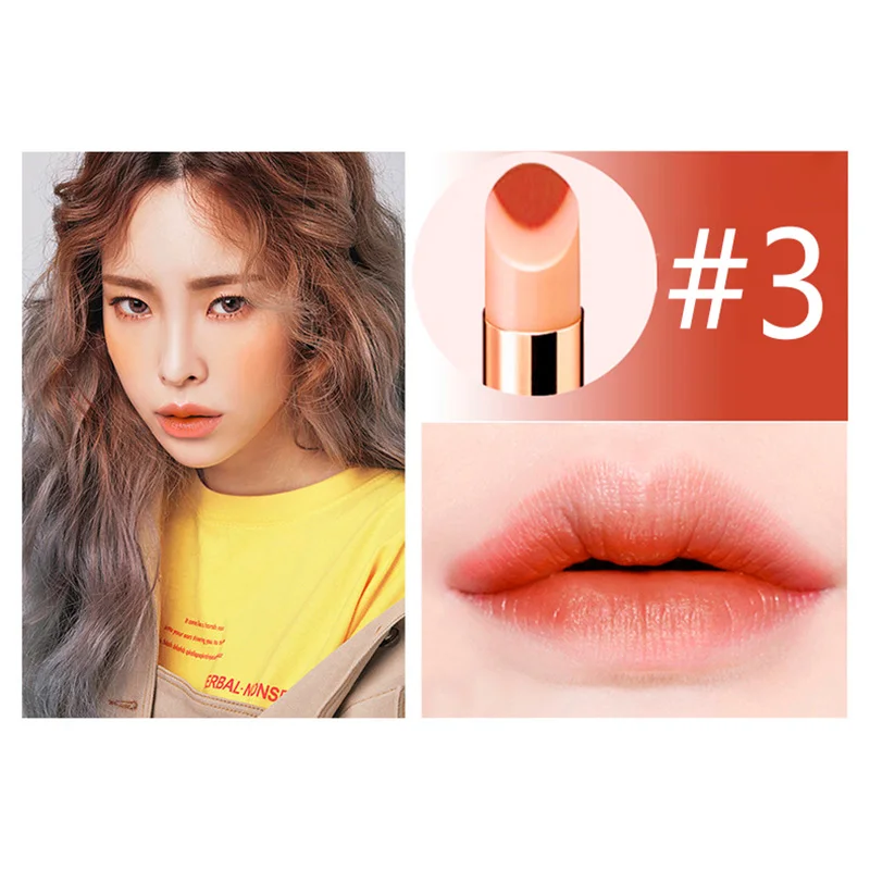 Бренд novo, корейский стиль, два цвета, помада для губ, стойкая, водостойкая, бальзам для губ, питательная косметика, водостойкий блеск для губ - Цвет: 3