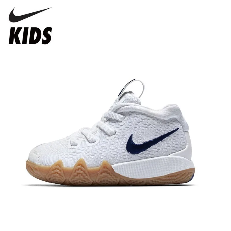 NIKE Kids Official Kyrie Kids Outdoors Running Shoes Breathable White Sneakers Shoes For Child AA2898