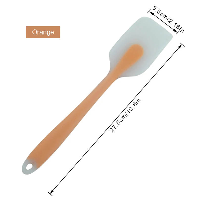TEENRA силиконовая лопатка термостойкая лопатка для торта инструменты для выпечки кондитерских изделий миксер для мороженого совок кухонная лопатка для перемешивания Инструменты для торта - Цвет: Orange-L