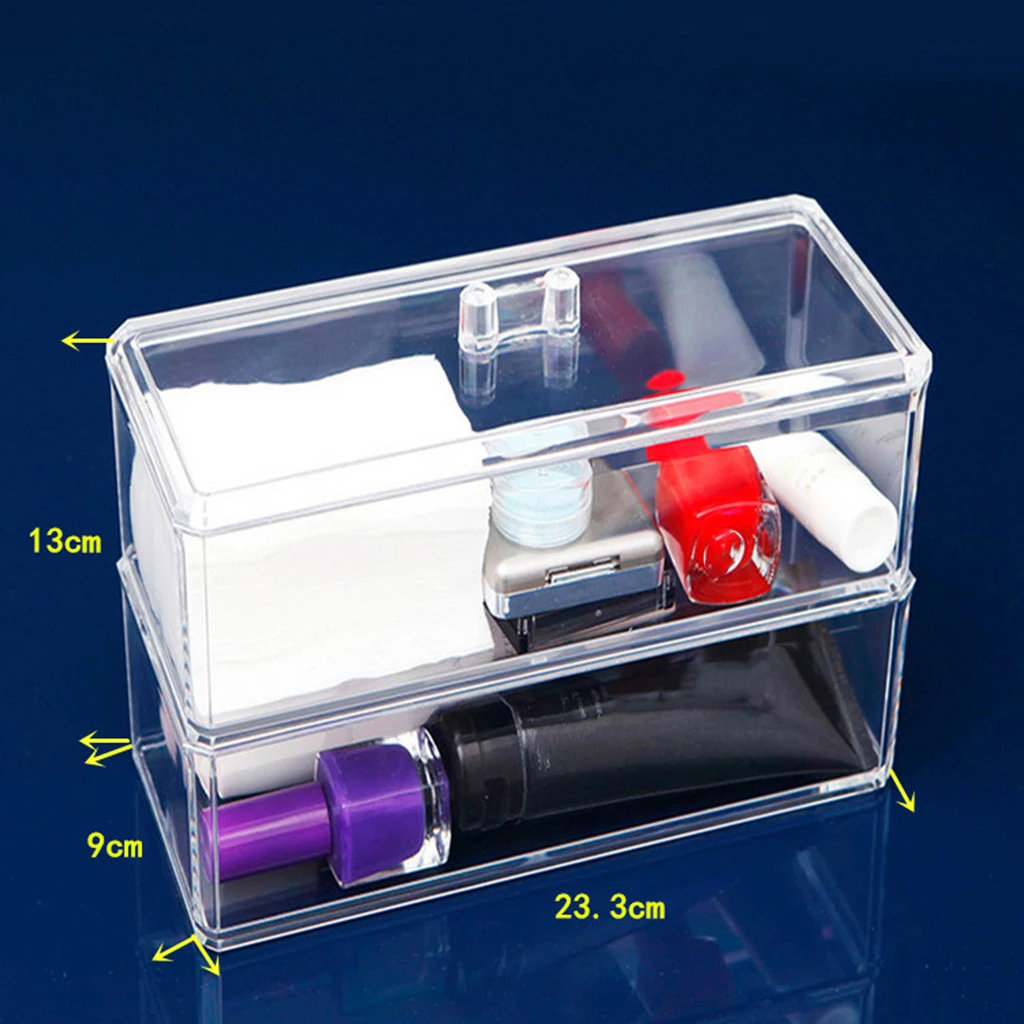 2 Layer Removable Large Storage Organizer Case for Makeup Brushes Pencil Pen Jewelry with Lid