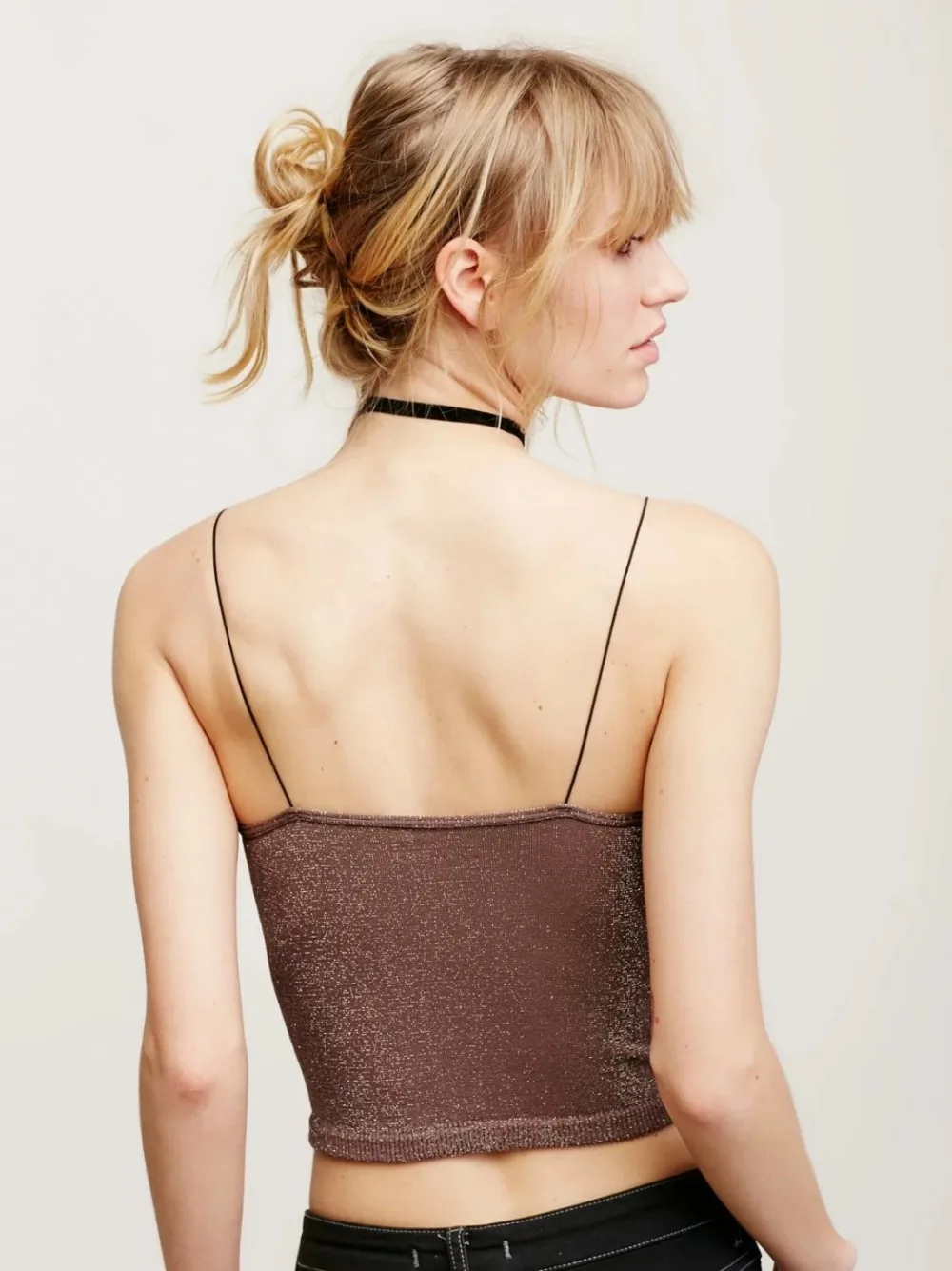 Женский блестящий топ с люрексом без спинки на бретельках|tank top summer|top summertank |