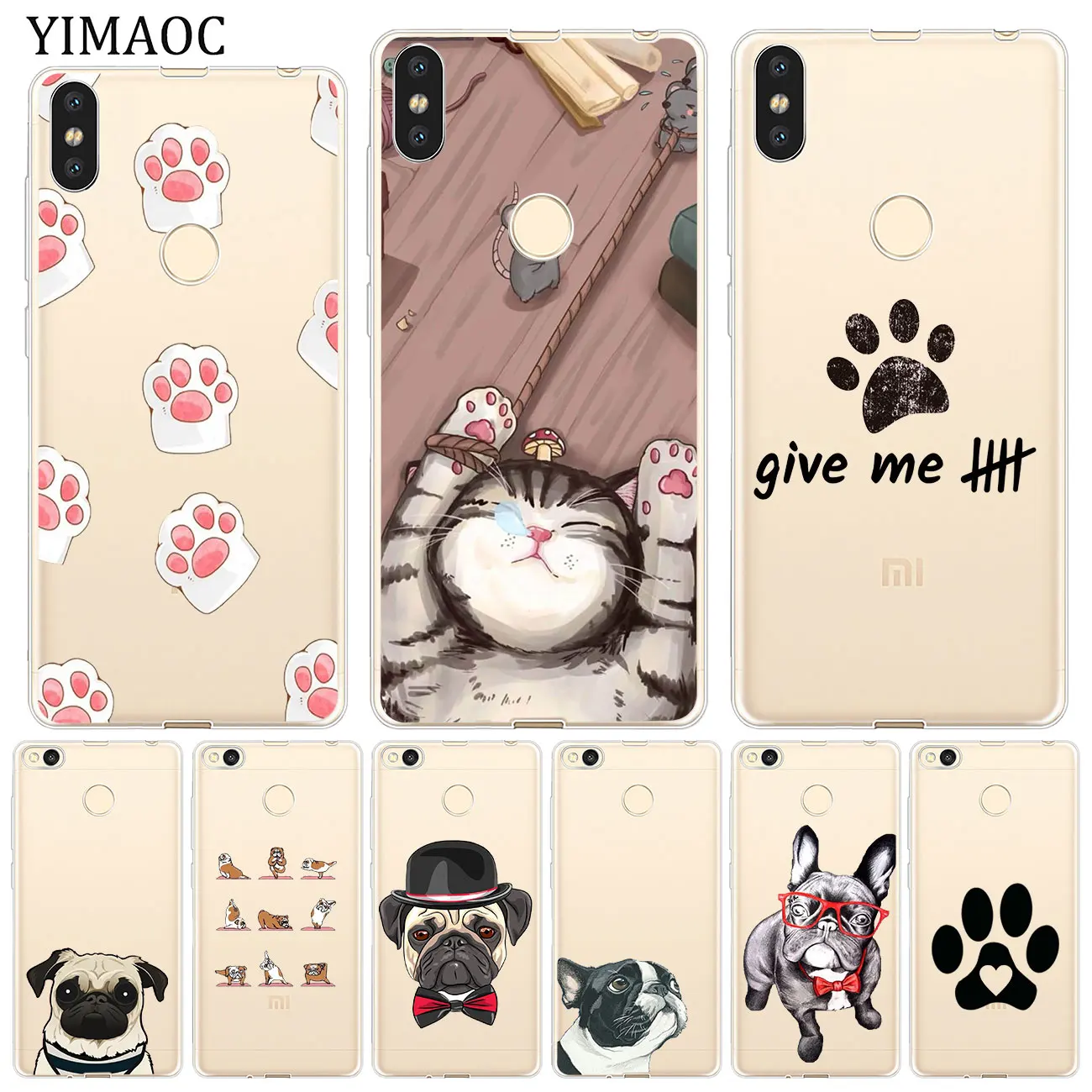 Мягкий силиконовый чехол YIMAOC Dog give me five Cat для Xiaomi Redmi K20 8A 7A 6A 5A 4A 4X S2 GO Note 8 7 6 5 Pro Plus 4 |