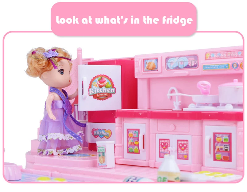 Игрушечный кухонный набор для детей, сумочка для дома, ролевые игры, кухонные игрушки, детская ванная комната, спальный набор, подарок для девочки-принцессы