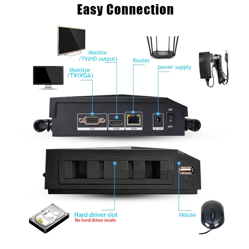 JOOAN 4CH CCTV System Recorder 4PCS 1080P Outdoor Weatherproof Security IP  Camera 4CH   NVR DayNight  Video Surveillance Kits (3)
