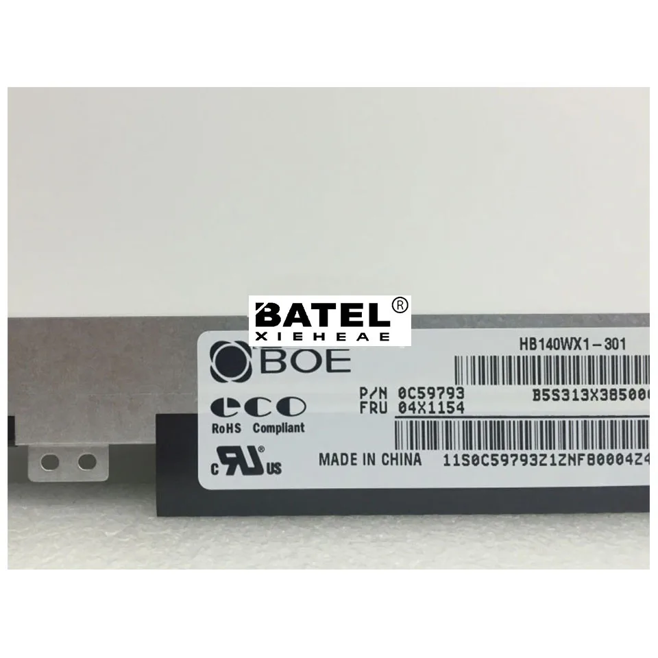 

For BOE HB140WX1-301 18200939 LED Screen LCD Display Matrix for Laptop 14.0" HD 1366X768 30Pin Glare Replacement Panel Monitor
