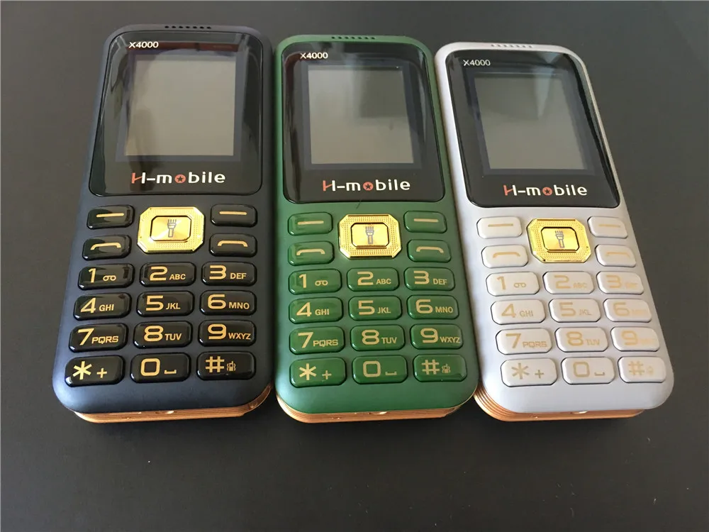 H Mobile X4000 телефон две sim карты Bluetooth фонарик MP3 MP4 FM камера большой рог 1 8 дюймов