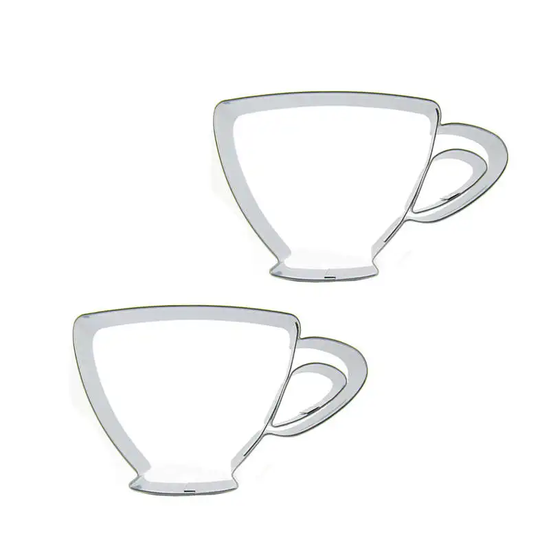 Coffee Cup shape 2 piece cookie cutting molds, baking tools, cake decorating soft candy tools.