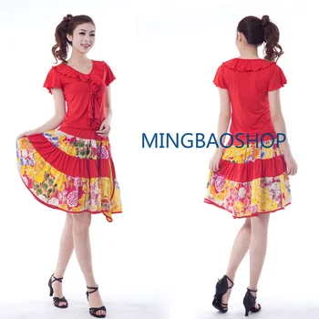 

Plus Size 6XL Latin Dance Dresses Black Red Latin Dance Expansion Skirt Ballroom Dance Dress Dance Wear Latin Dress Woman 2019
