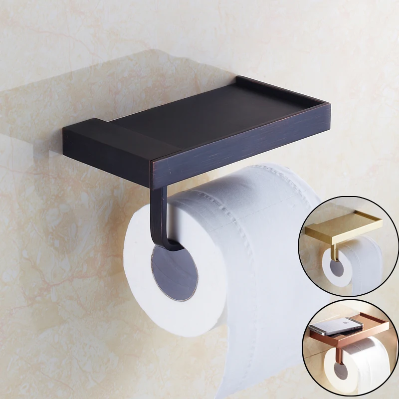 

Free Shipping Golden & Rose Golden & Black Bathroom Toilet Paper Holder Toilet Tissue Rack