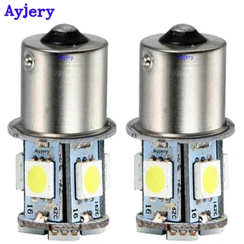 

AYJERY 50 PCS Truck LED 24V DC S25 P21W BA15S 1156 8 SMD 5050 LED 8SMD Bus Turn Signal Light Parking Lamp White Wedge Bulb