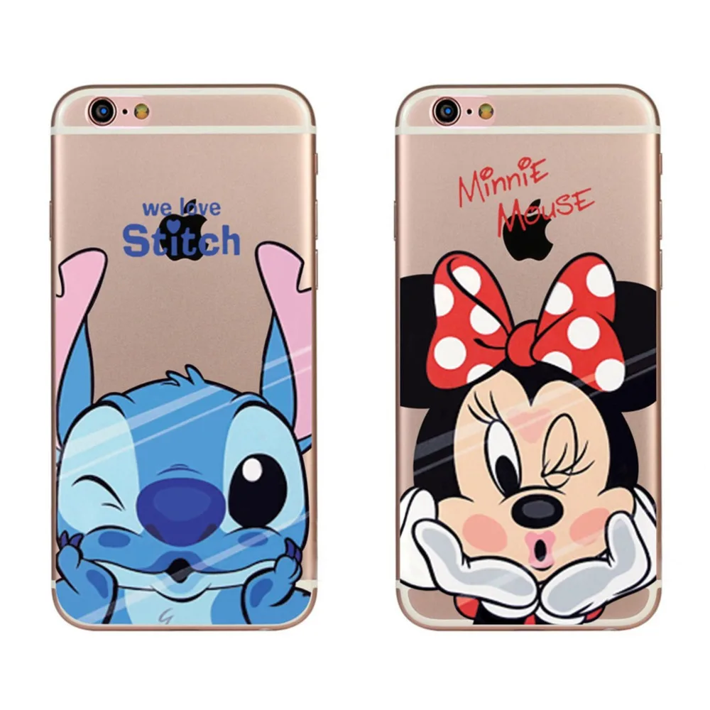 Phone Bag Cases For iPhone 7 8 Plus x 5 5s SE 6s 6 Lovely Daisy Duck Stitch Minnie Mickey Mouse Cartoon Case Covers Fundas |