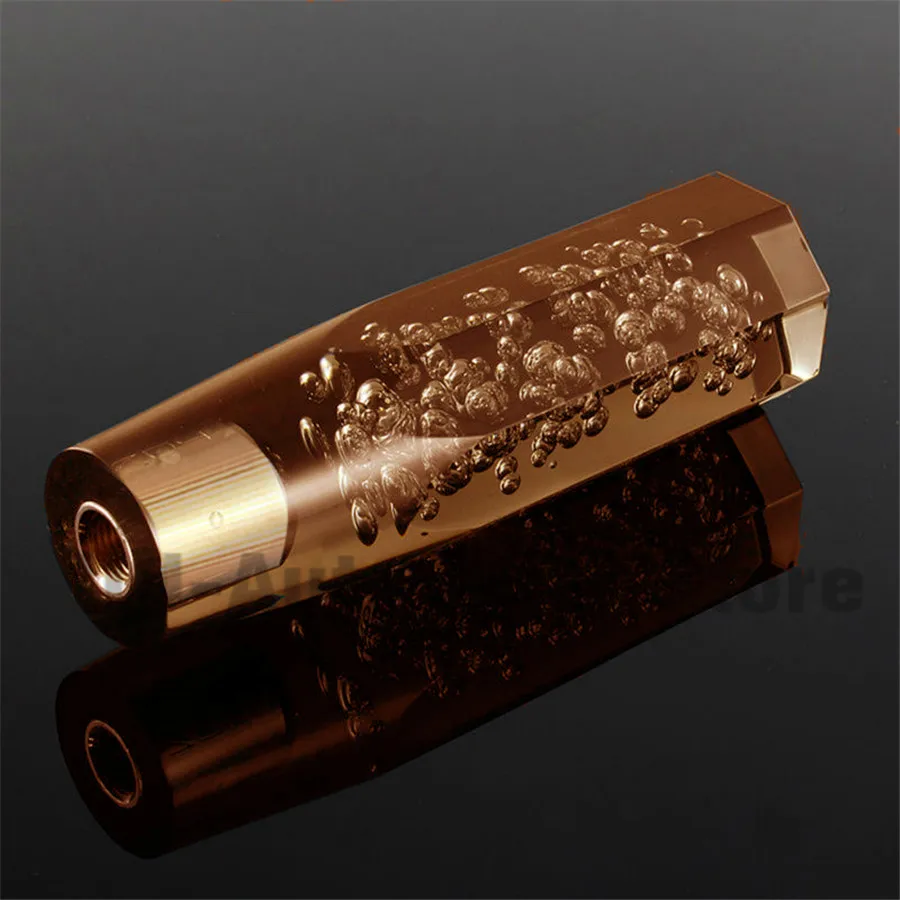 Details about / VIP 150mm Transparent Manual Black Octagon Crystal Bubble Shift Knob Universal 5