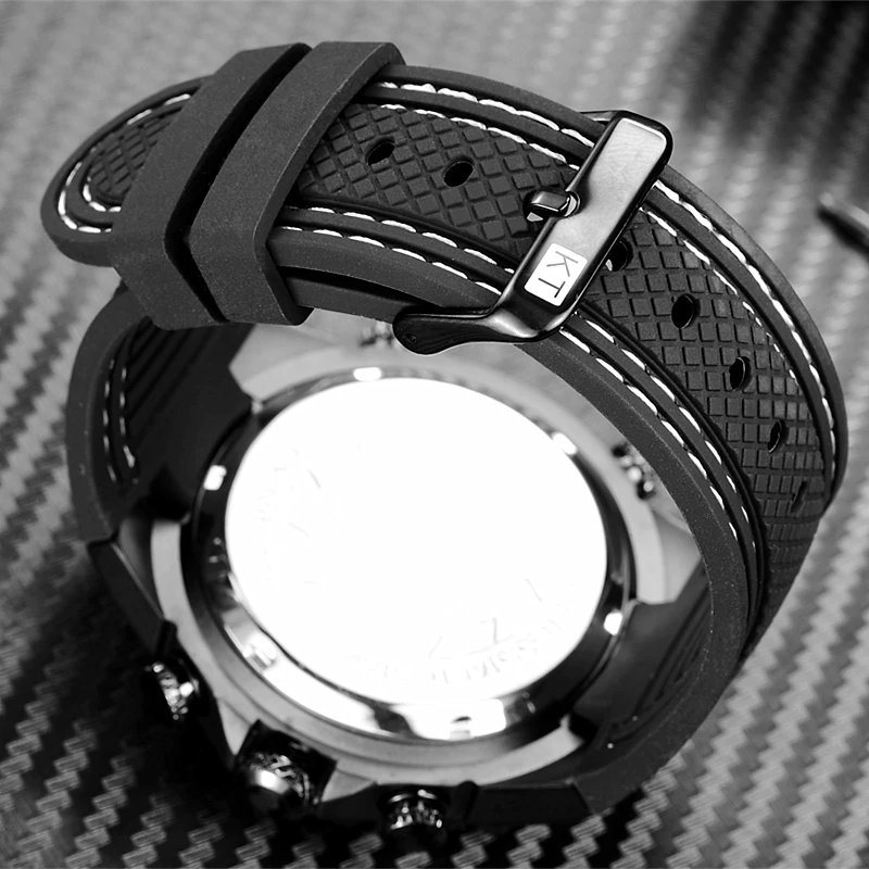 KAT-WACH Military Watches LED Digital Mens Watches Waterproof Shockproof Quartz Men Clock Silicone Big Dial Sports Wrist Watch
