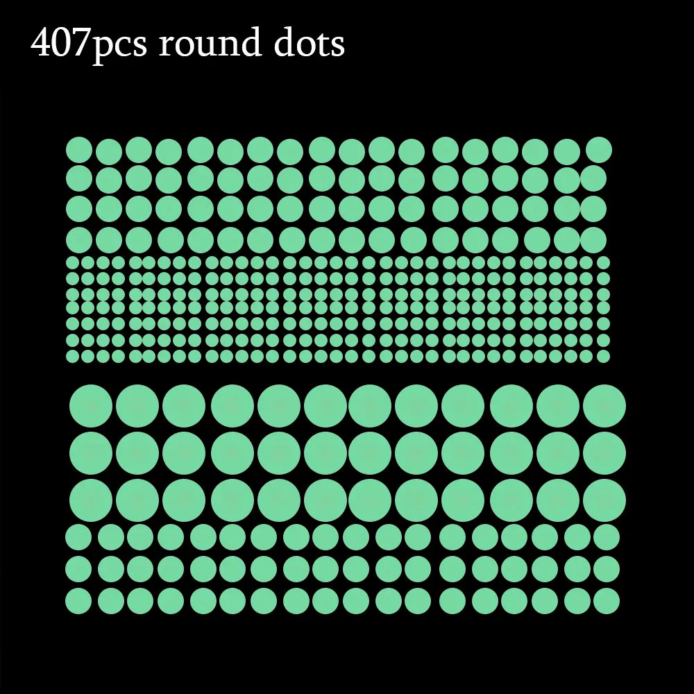 104/252/407 шт./компл. звезда в круглую горошину, люминесцентное свечение темный дом Декор потолка с мультипликационным принтом «сделай сам» Стикеры детской комнаты настенный Декор - Цвет: 407pcs round dots
