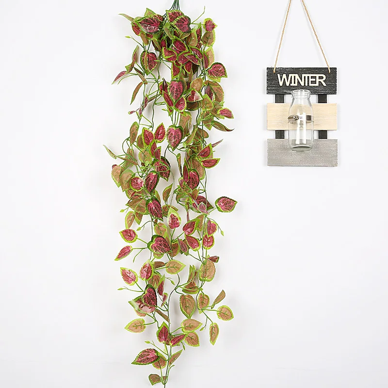1 м Искусственные цветы зеленый лист растения плюща искусственная Виноградная лоза Листва Цветы для домашнего декора пластик искусственный цветок гирлянда из ротанга