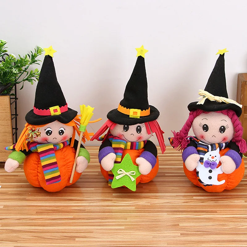 Creative halloween decoration Plush Pumpkin Girl Dolls Children Toy