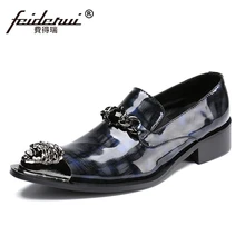 Большие размеры; роскошные мужские лоферы со стразами для подиума из лакированной кожи с острым носком; слипоны для свадебной вечеринки; мужские туфли в стиле панк с рокером; SL68