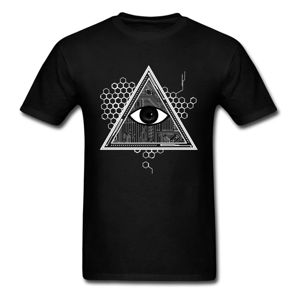 THE EYE Print Mother Day 100% Cotton Round Collar Men Tops Tees Normal Tee-Shirt Funny Short Sleeve Top T-shirts THE EYE black