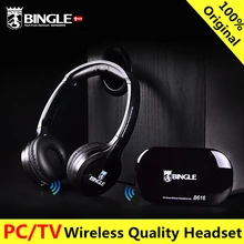 Buy online Original bingle B616 Computer TV Earphone Multifunction Wireless Headset Headphone with FM Radio for MP3 PC TV Audio