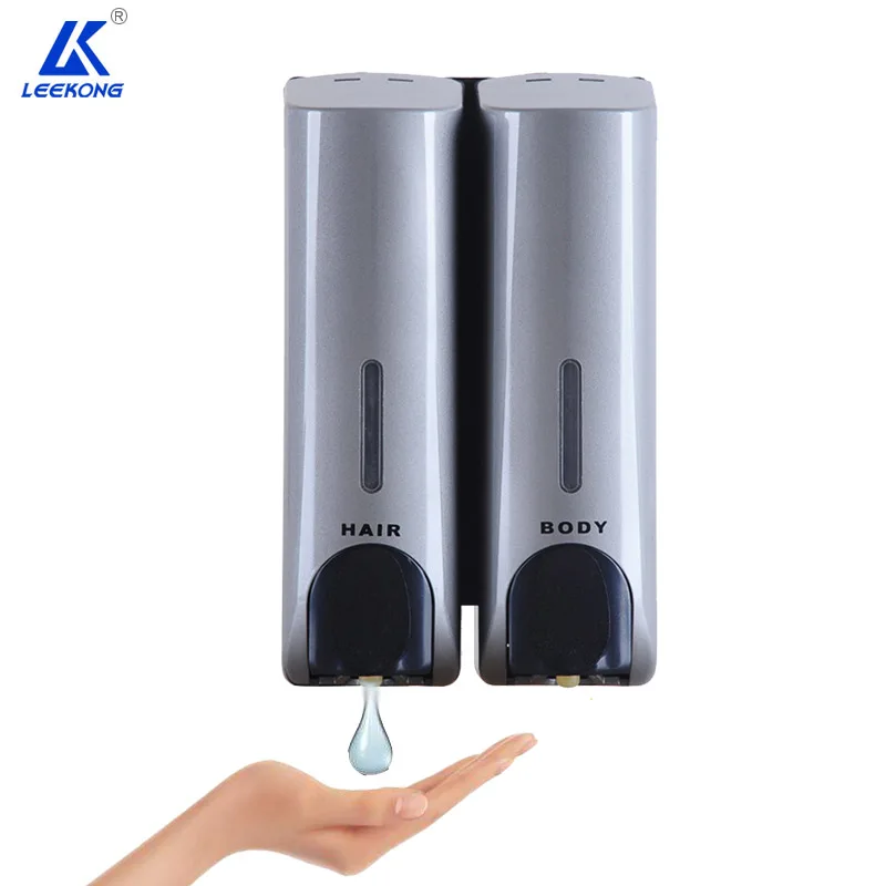 Free Shipping 350ML*2 Double Hand Soap Dispenser Silver Eco friendly