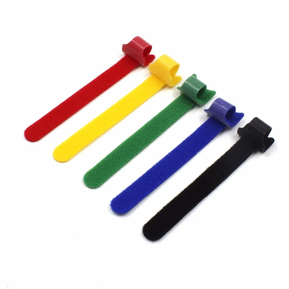 100pcs 150mm Reusable Hook and Loop Fastening Cord Cable Self Attaching