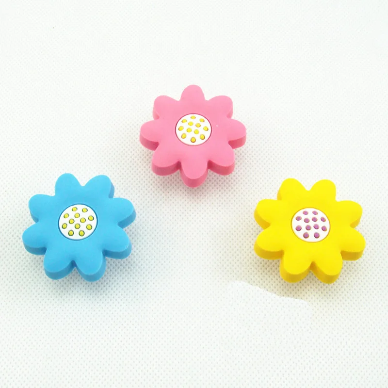 Soft Gum Sunflower Knobs Children Room Cabinet Cupboard Knobs And