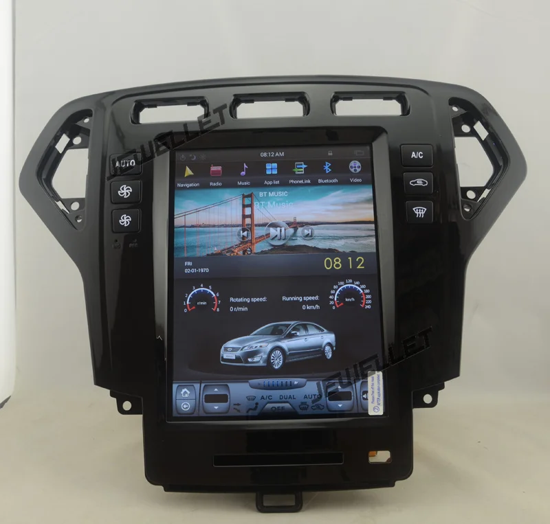 

10.4" tesla style vertical screen android 6.0 Quad core Car GPS radio Navigation for ford Mondeo 2007-2010