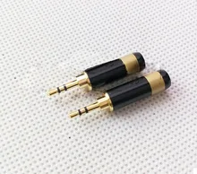 50pcs Gold plated copper 2 5mm 3 pole with Belt clip Plug Male Headphone Jack Audio Connector For 4mm Cable Adapter