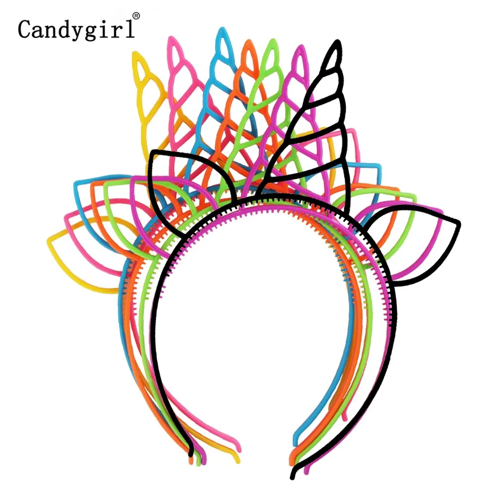 

1pc Baby Girl Kid Women Hairbands Unicorn Headbands Plastic Headdress Party Halloween Easter Hair Accessories Headwear