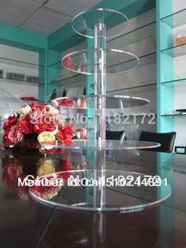 

5 Tier round shape free shiping Layout Beautiful grace cake stand with hanging crystals