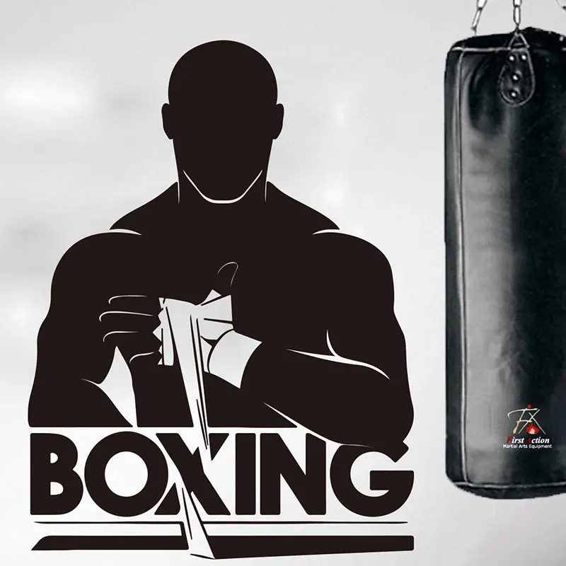 

Boxing Club Gym Wall Stickers Removable Vinyl Customizable Banner Fitness Boxing Sports Wall Stickers 3A13