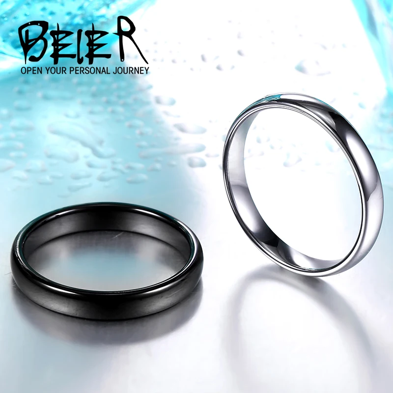 BEIER Classic Simple Plain Design Lovers Rings Woman Couples Wedding& Engagement Fashion Jewelry High Polished Ring BR-R051