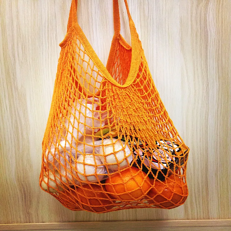 Новая Сетчатая Сумка, сумка для покупок, многоразовая сумка для хранения фруктов, женская сумка для покупок, Сетчатая Сумка, сумка для покупок, тканая Хлопковая Сумка