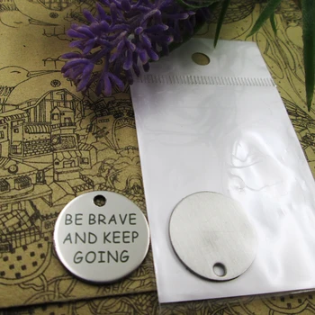 

20pcs--"be brave and keep going"stainless steel charms more style for choosing DIY Charms courage