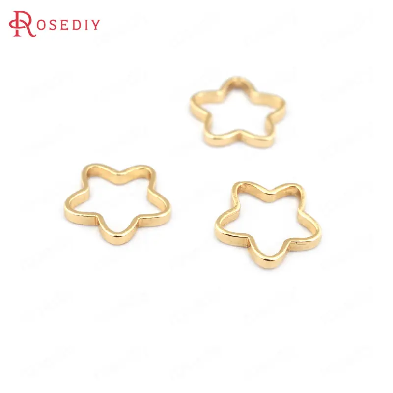 

20PCS 8MM 24K Champagne Gold Color Plated Brass Plum Flower Closed Rings High Quality Diy Jewelry Accessories